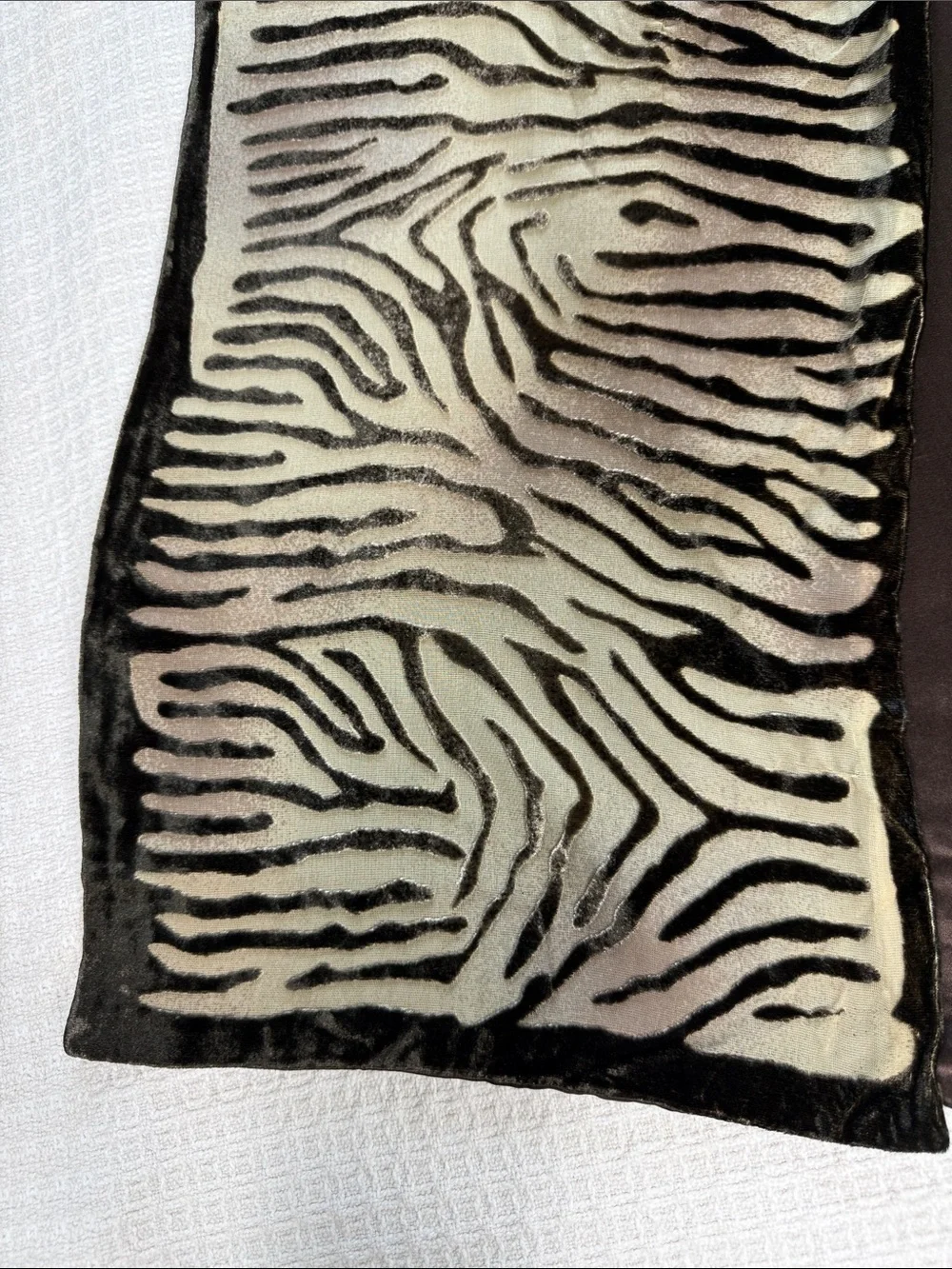 Ellen Tracy brown and tan animal print velvet scarf